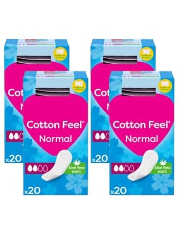Image of Care Free Pantyliners Bundle, Cotton Feel Normal Aloe Vera, 80 Panty Liners (4 Packs of 20), Breathable, Aloe Vera Scented, Super Absorbent for Long Lasting Protection AFG Supplies Bundle