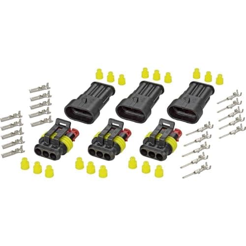 Image of TE Connectivity Superseal Set AMP-Superseal 1.5 mm Series 30S004 1 S Total Number of Pins 3 Contact Spacing: 6 mm