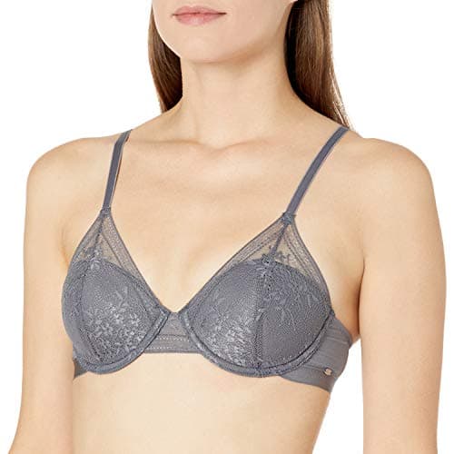 Image of Pretty Polly Women's Botanical Lace High Apex Bra, Grey (Nightshade), 32B