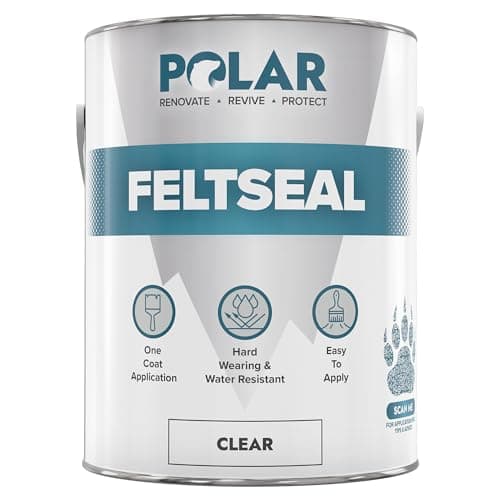 Image of Polar Felt Seal - Waterproof Felt Sealant for Shed Roofs & Garage Roofs - One-Coat Repair - Prevent and Stop Leaks & Cracks - No Primer Needed - Clear - 2.5 L