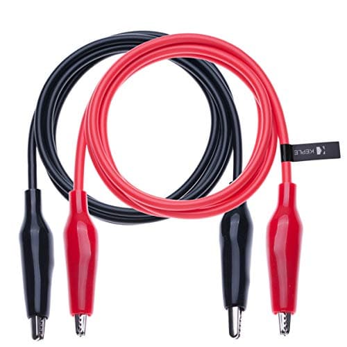 Image of Crocodile Clips Electrical Insulated Wire Multimeter Test Leads Set Alligator Clip Clamps Double Ended Voltage Tester Cable (0.5 Meter/Red & Black)