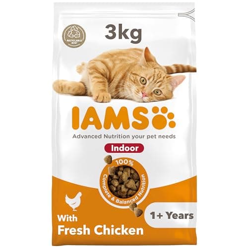 Image of IAMS Indoor Complete Dry Cat Food Chicken 3kg - Litter Odour Control, Hairballs & Weight Management
