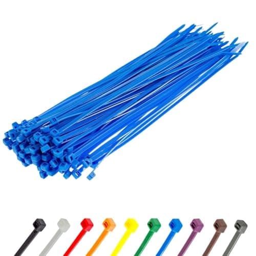 Image of Gocableties Blue Cable Ties, 300mm x 3.6mm, Pack of 100, 12” Premium Nylon Zip Ties, Multi-Purpose Plastic Tie Wraps, Secure Self-Locking Mechanism, for Home, Garden, Office and DIY