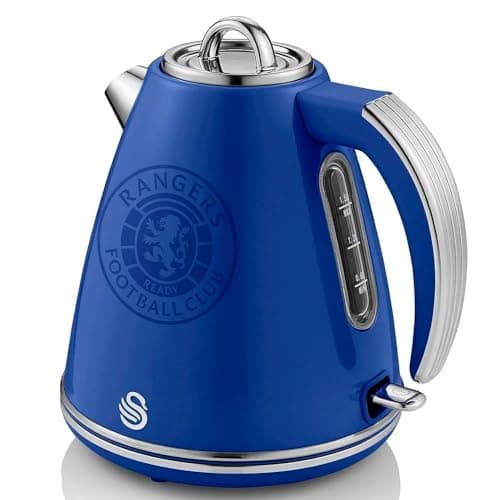 Image of Swan Rangers 1.5 Litre Retro Jug Kettle, Blue, 360 Degree Rotational Base, Stainless Steel, SK19020RANN