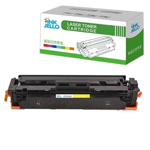 Image of InkJello Compatible Toner Cartridge Replacement for HP Colour LaserJet MFP M477fdw Pro M452dn M452nw Pro MFP M377dw M477fdn M477fnw CF412X (Yellow)
