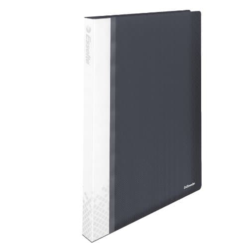 Image of Esselte A4 Display Book, 40 Pockets, 80 Sheet Capacity, Transparent Pockets, VIVIDA Black, VIVIDA Range, 623988