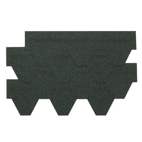 Image of Warmiehomy Asphalt Roofing Tiles 18pcs/2.61sqm, 2.7mm Thick Self-Adhesive Roofing Felt, Waterproof Weatherproof Shingles for Roof Sheds (Green, Hexagon)
