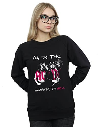 Image of AC/DC Women's I'm On The Highway to Hell Sweatshirt Small Black