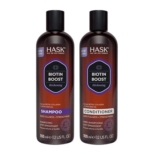 Image of HASK Biotin Shampoo and Conditioner Set Thickening for all hair types, colour safe, gluten-free, sulfate-free, paraben-free - 1 Shampoo and 1 Conditioner