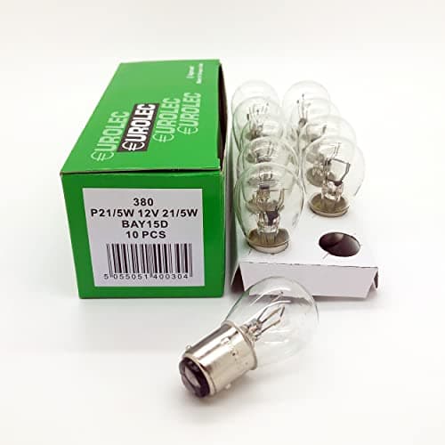 Image of 10 x Eurolec 380 P21/5W BAY15D Brake Stop & Tail Light Car Bulbs 12v 21/5w