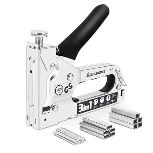 Image of Cloudgree Staple Gun, 3 in 1 Heavy Duty Nail Steel Gun Kit with 1500 Staples, Upholstery Stapler Gun for Wood, Upholstery, Fencing, Furniture, Decoration