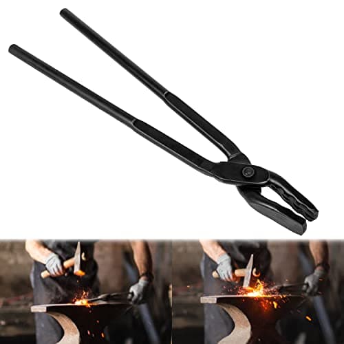 Image of Blacksmith Tongs Wolf Jaw Blacksmithing Tool for Beginner & Professional Blacksmiths Bladesmiths & Craftsmen (16 in)