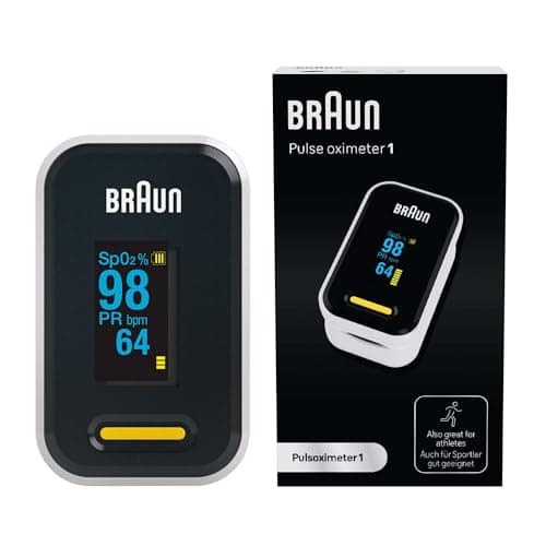Image of Braun Pulse Oximeter 1 - Accurate Blood Oxygen Finger Monitor - Easy-to-use at Home - For COPD, Pneumonia, Sleep Apnea Sufferers - Great for Athletes- YK-81CEU