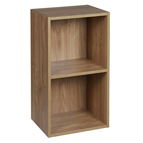 Image of URBNLIVING 1, 2, 3, 4 Tier Oak Wooden Shelving Bookcase Storage Wood Shelf Unit … (2 Tier)