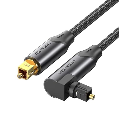 Image of VENTION Optical Audio Cable 3m Right Angle Digital Optical Audio Cable Toslink Optical Cable for Soundbar to TV, Optical Lead Gold-Plated for Home Cinema, S/PDIF, PS4, Xbox, Stereo System