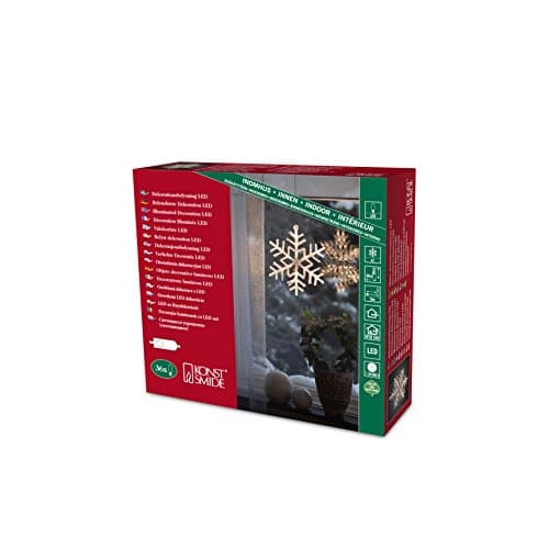 Image of Konstsmide 4446-103 LED Snowflake Hanging Silhouette/For Indoors (IP44) / 36 Warm White Diodes/Transparent Cable