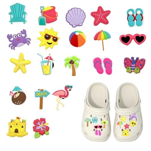 Image of NVGVUP 20 Pcs Shoe Charms for Croc Charms for Kids, DIY Cartoon Accessories for Crocs Charm Girls, Summer Shoe Pins for Crocs Jibbitz, Applicable Children Decorate Bracelets