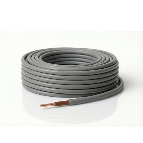 Image of LampStation 6181Y 1.5mm Double Insulated Single Core Cable - BASEC Approved - Grey PVC Sheathed Surface Wiring Wire for Switch Drops and Heating Controls - Solid Copper - BS 6004-Brown Core-10 Metres