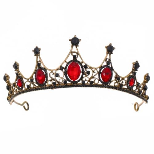 Image of FARBEIR Baroque Crown Vintage Bridal Tiara Gothic Princess Queen Tiara Headband for Wedding Halloween Prom for Bride Princess Flower Girl Birthday Party Wedding Prom