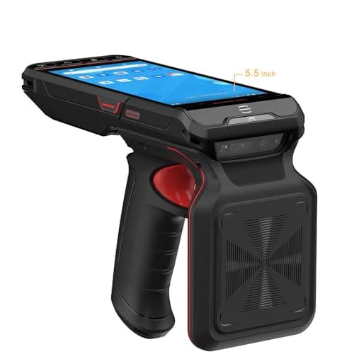 Image of 5.5" Android 13 Handheld Data Terminal Mobile Computer with 1D & 2D PDF417 QR PDF17 Barcode Scanner, UHF RFID Reader, GPS 4G Wi-Fi GMS Data Collector, MT6762 Octa Core Pistol Grip