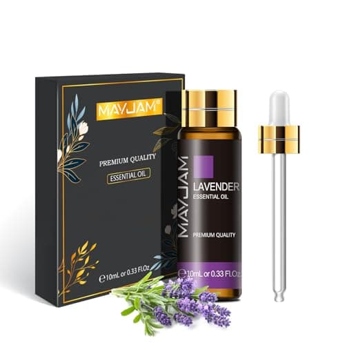 Image of MAYJAM Lavender Essential Oil 10ML - Pure, Undiluted - Premium Quality Essential Oils with Glass Dropper - for Diffuser and DIY Candle Making