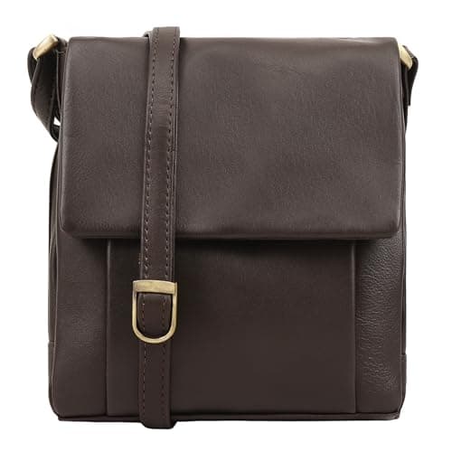 Image of Lloyd Baker London Genuine Leather Crossbody Bag – Soft and Compact Shoulder Handbag with Adjustable Strap and Multiple Compartments | Raisa (Brown)