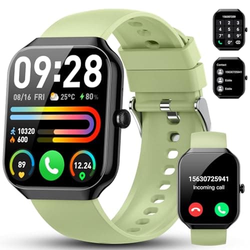 Image of Smart Watch for Men Women Answer/Make Calls, 1.96" Fitness Watch, 110+ Sports Modes, Fitness Tracker with Heart Rate Sleep Monitor, Step Counter, IP68 Waterproof Smartwatch for iOS Android, Green