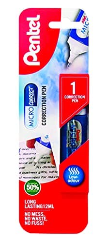 Image of Pentel Micro Correct Fine Precision Tip Fluid Correction Pen, 12 ml, White,XZL31-W