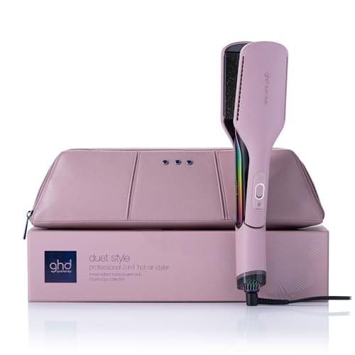 Image of ghd Duet Style Limited Edition Hot Air Styler in Transcendent Pink with Matching Heat-Resistant Bag & Mat