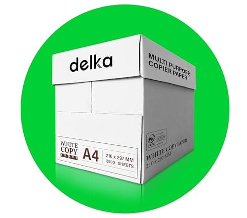 Image of delka Multi-Purpose A4 Printer Paper, 75gsm A4 Paper, 5 Reams, 2500 Count, White (Pack of 5)