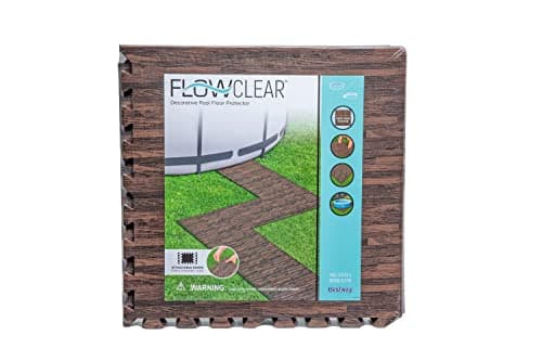 Image of Bestway Flowclear 20" x 20" Square Decorative Pool Floor Protectors | For Above Ground Pools, Spas, Pathways, Walkways