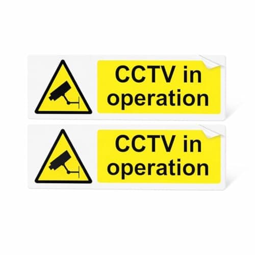 Image of CCTV In Operation Sign – 2/4/6/10 Pack Self Adhesive CCTV Stickers – 15cm x 5cm Landscape Warning Signs for Outdoor Indoor Use (2)