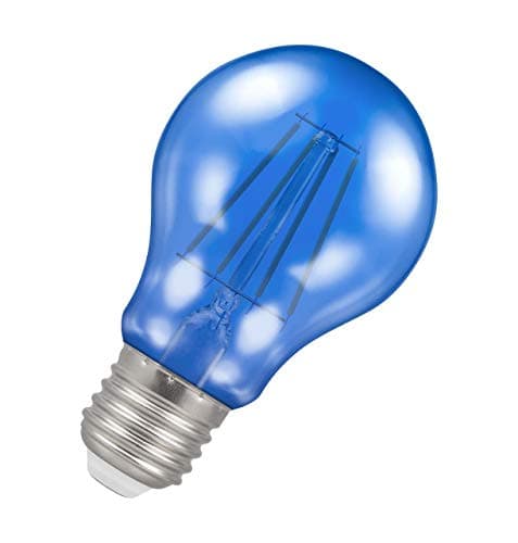 Image of Crompton Lamps Blue LED GLS Light Bulb 4.5W E27 Harlequin | IP65 Outdoor Lights LED Bulbs | Energy-Saving Replacement for 25W Bulbs | 15,000 Hours Life | for Festoon Lights Outdoor