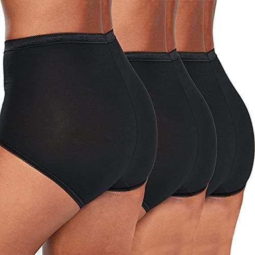 Image of Metzuyan Ladies 6 Pairs Maxi Briefs Cotton Breathable Regular Underwear Black Size 20