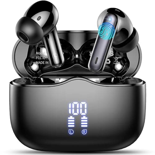 Image of Wireless Earbuds, Bluetooth 5.4 Headphones in Ear with HiFi Stereo Deep Bass, 4 ENC Noise Cancelling Mic Wireless Earphones 40H Playtime, Bluetooth Earbuds Dual LED Display, IP7 Waterproof, USB-C