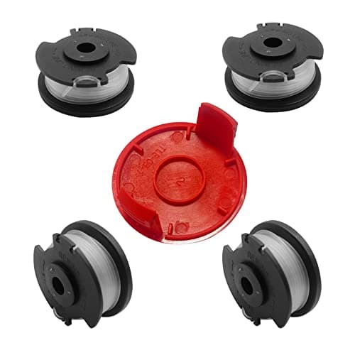 Image of luolety Strimmer Trimmer Spool Line for Einhell GE-CT 18/28 Li and GE-CT 18/28 Li TC, Dia1.6mm 4.9m Long Spool Lines (4Spool + 1Cover)