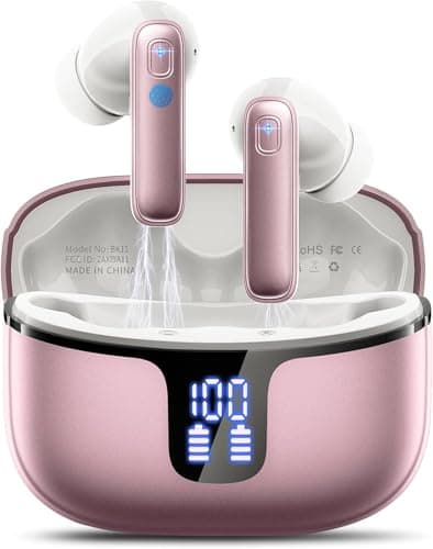 Image of Wireless Earbuds, Bluetooth 5.3 Headphones Wireless Earphones with 4 ENC Noise Cancelling Mic, 2025 Deep Bass Stereo Ear Buds, 40H Playtime Wireless Headphones in Ear, LED Display/IP7 Waterproof/USB-C