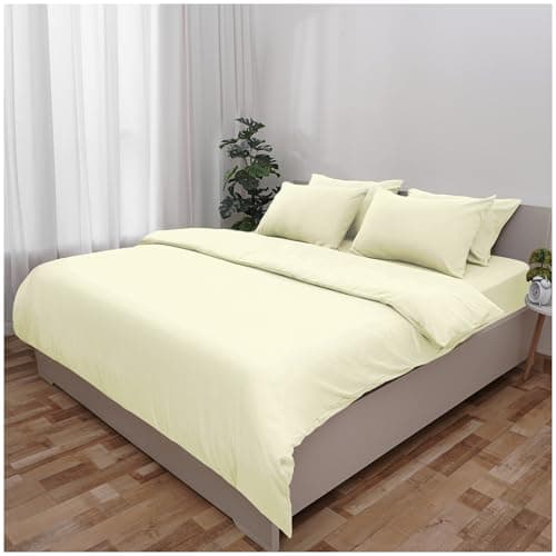 Image of Novo Home Super King Duvet Cover Set Ivory – Soft Microfibre Quilt Cover with 2 Pillowcases | Durable, Easy Care Super King Bedding for Modern Bedroom Comfort