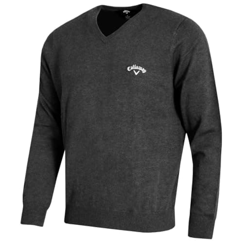 Image of Callaway Golf Mens Ace Long Sleeve Sweater - Charcoal Heather - L
