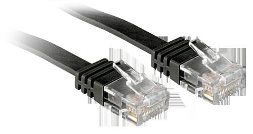 Image of LINDY Patch Cat. 6 U/UTP Flat Network Cable Copper, Black 0.3 m