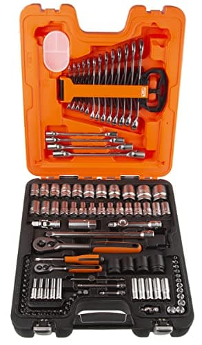 Image of Bahco BAHS108 S108 Socket & Combination Spanner Set of 108 Metric 1/4in & 1/2in Drive
