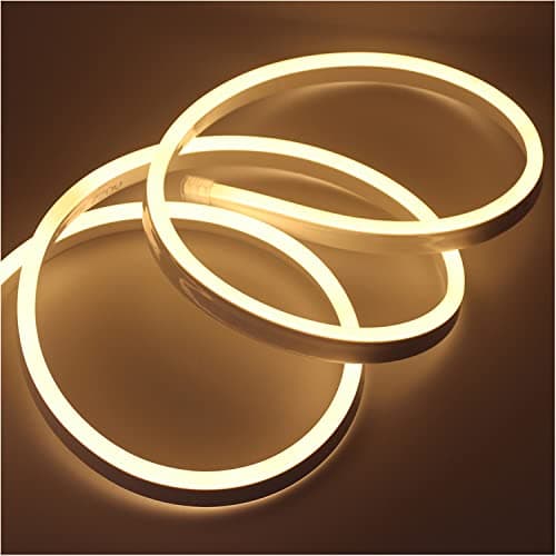 Image of GQL 20m Warm White Flexible NEON Light, 220V SMD 2835 120 LED Strip Light Kit (IP65 Waterproof) with UK Plug Power Supply for Home Garden Bar Decoration