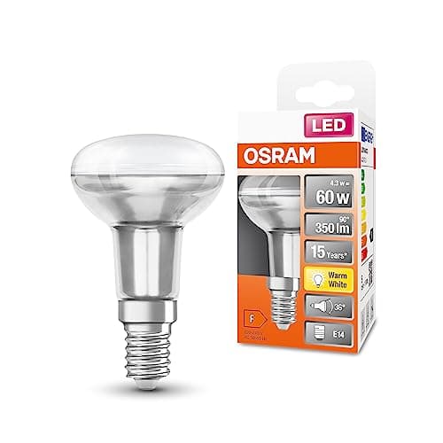 Image of OSRAM Led Star R50 Led Lamp for E14 Socket, Reflector Lamp, Glass Design, 350 Lumens, Warm White (2700K), Replacement for Conventional 60W Light Bulbs, Not Dimmable, 1-Pack