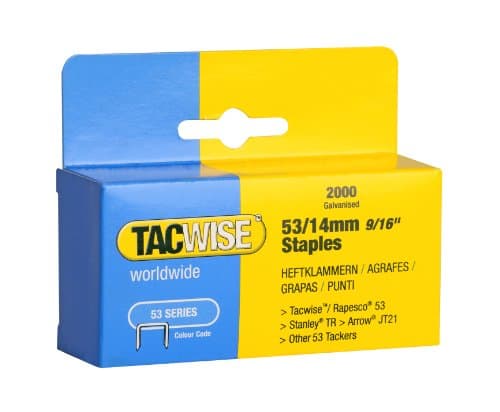 Image of Tacwise 0338 Type 53 / 14 mm Galvanised Staples, Pack of 2000