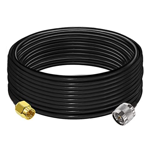 Image of TUOLNK SMA to N Type Cable RG58 32.8ft(10M) Low Loss High Frequency WiFi Antenna Extension Cable Black SMA Male to N Male Coaxial Cable 50ohm for 3G 4G LTE Antenna Wireless Network