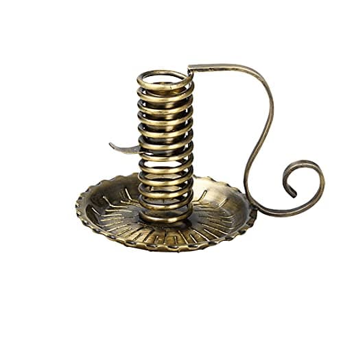Image of NKlaus Spiral candlestick antique brass Height: 12cm Hand candlestick candle Ø 2-2,5cm Deco 10895