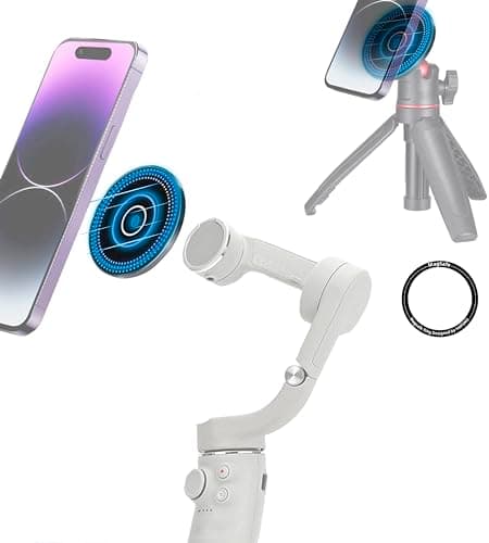 Image of HAFOKO OM6 Magnetic Ring Holder Clamp Smartphone Tripod Adapter Mount with 1/4" Hole Compatible for DJI OM 6 / OM 5 / OM 4 /OM 4 SE Gimbal Stabilizer