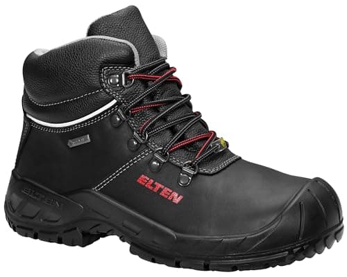 Image of ELTEN Men's sikkerhedssko Renzo Mid S3, mænd, letvægt, sort, stålhætte, kuldeisolering, Gore-tex, GTX ESD S3 Safety Boots, Black, 45 EU