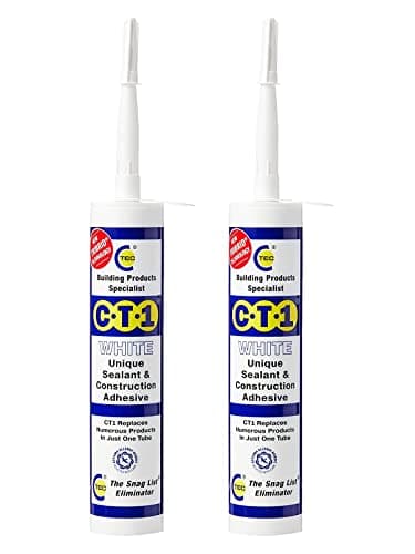 Image of 2 x CT1 Unique Sealant Construction Builders Standard Multi All Purpose Silicone Mastic Extra Strong Adhesive Glue 290ML in White by CT1