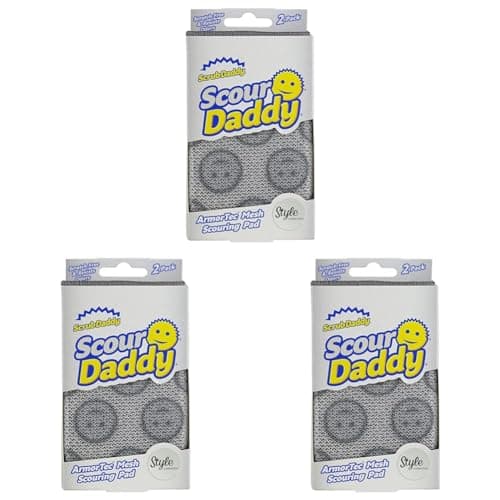Image of Scrub Daddy Scour Daddy Style, Scourers Non Scratch Scrubbing Sponge, Scouring Pads, Kitchen Sponges for Dishes, Dishwashing Pan Scrubber, Cleaning Supplies, Dish Sponges for Washing up, Pack of 6